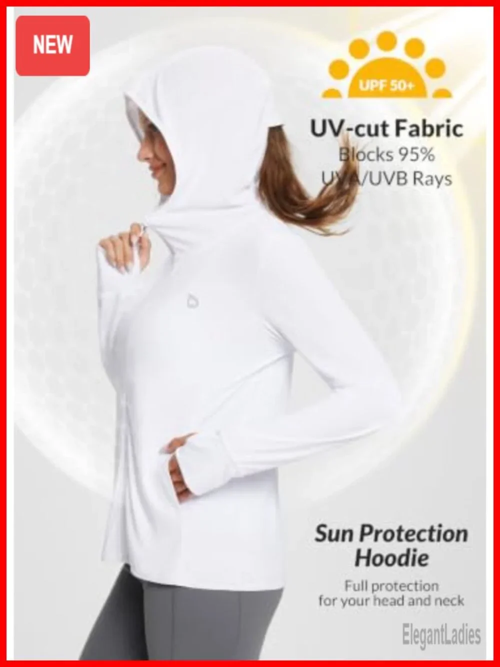 Women's UPF 50+ Sun Protection Hoodie Jacket Long Sleeve Lightweight Quick Dry